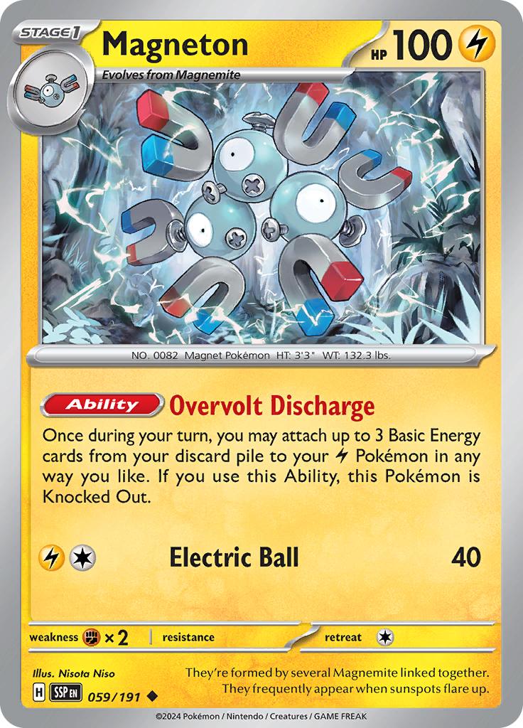 Pokémon-kaart Magneton 059/191 Uncommon uit de set Surging Sparks