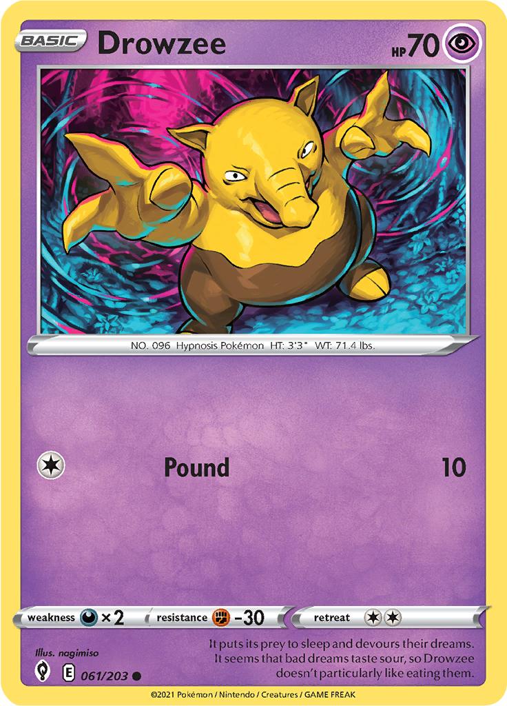 Pokémon-kaart Drowzee 061/203 Common uit de set Evolving Skies