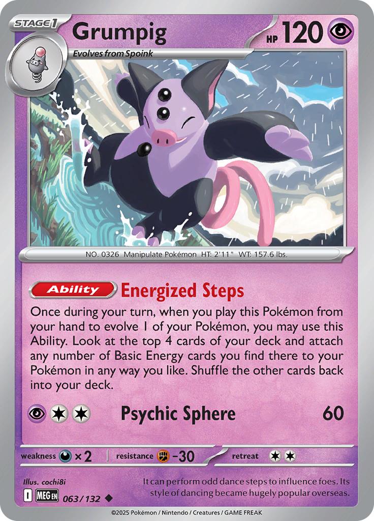 Pokémon-kaart Grumpig 063/132 Uncommon uit de set Mega Evolution