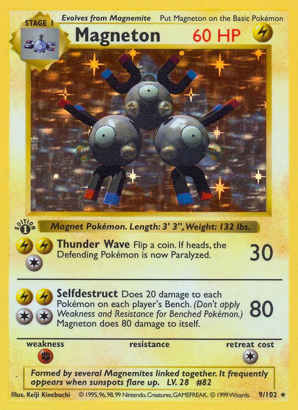 Pokémon-kaart Magneton 9/102 Holo Rare uit de set Base Set