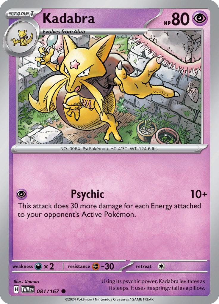 Pokémon-kaart Kadabra 081/167 Common uit de set Twilight Masquerade