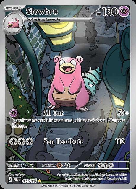 Pokémon-kaart Slowbro 090/084 Illustration Rare uit de set Pitch Black