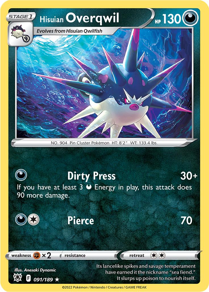 Pokémon-kaart Hisuian Overqwil 091/189 Rare uit de set Astral Radiance Hauptbild