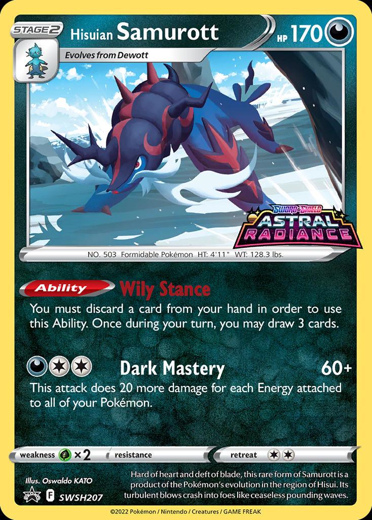 Pokémon-kaart Hisuian Samurott SWSH207 Promo uit de set SWSH Black Star Promos Image principale du produit