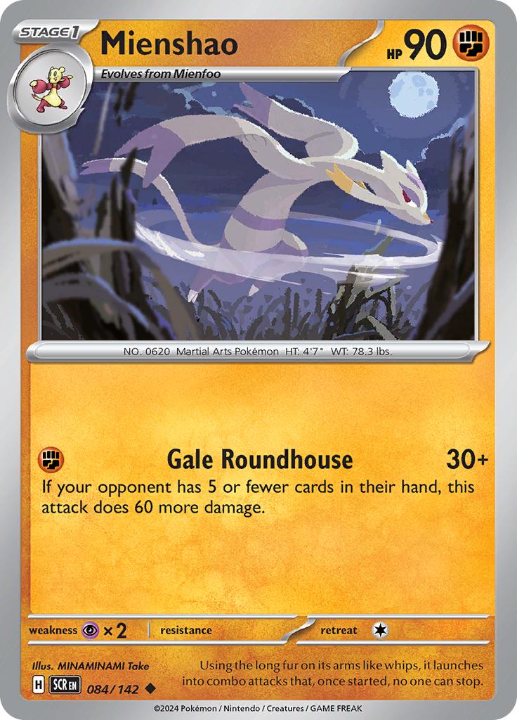 Pokémon-kaart Mienshao 084/142 Uncommon uit de set Stellar Crown