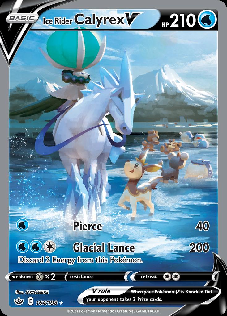 Pokémon-kaart Ice Rider Calyrex V 164/198 Ultra Rare uit de set Chilling Reign