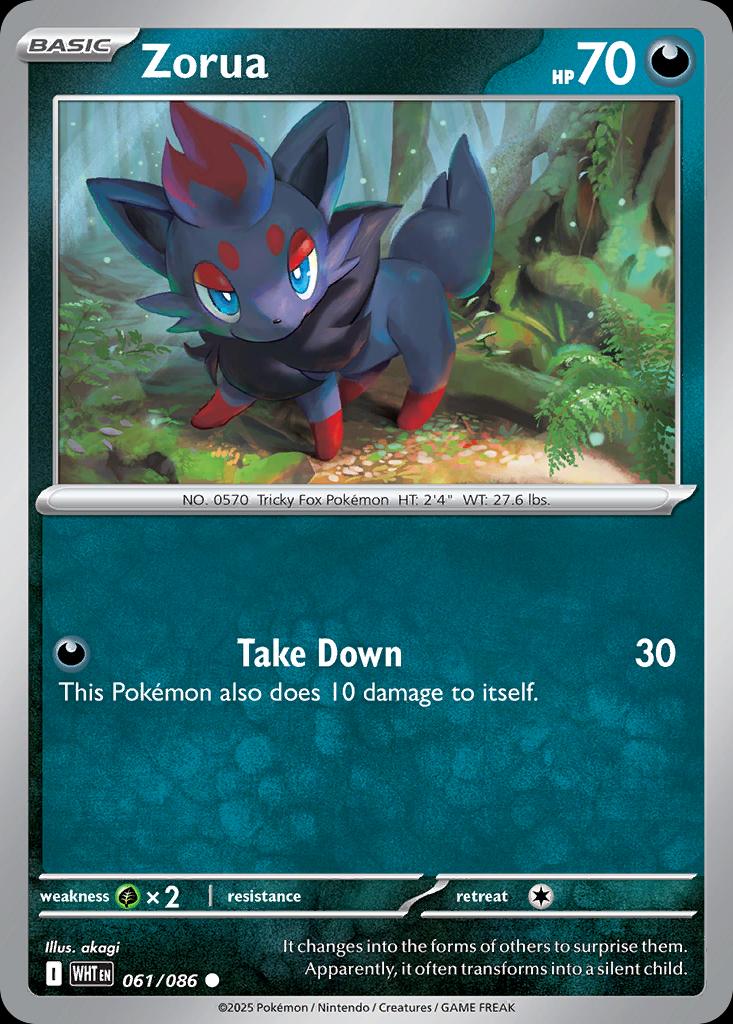 Pokémon-kaart Zorua 061/086 Common uit de set White Flare