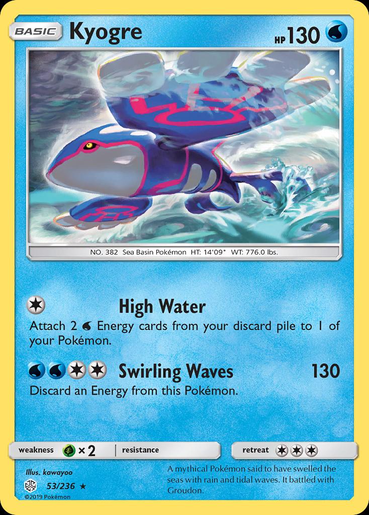 Pokémon-kaart Kyogre 53/236 Rare uit de set Cosmic Eclipse Hoofdafbeelding