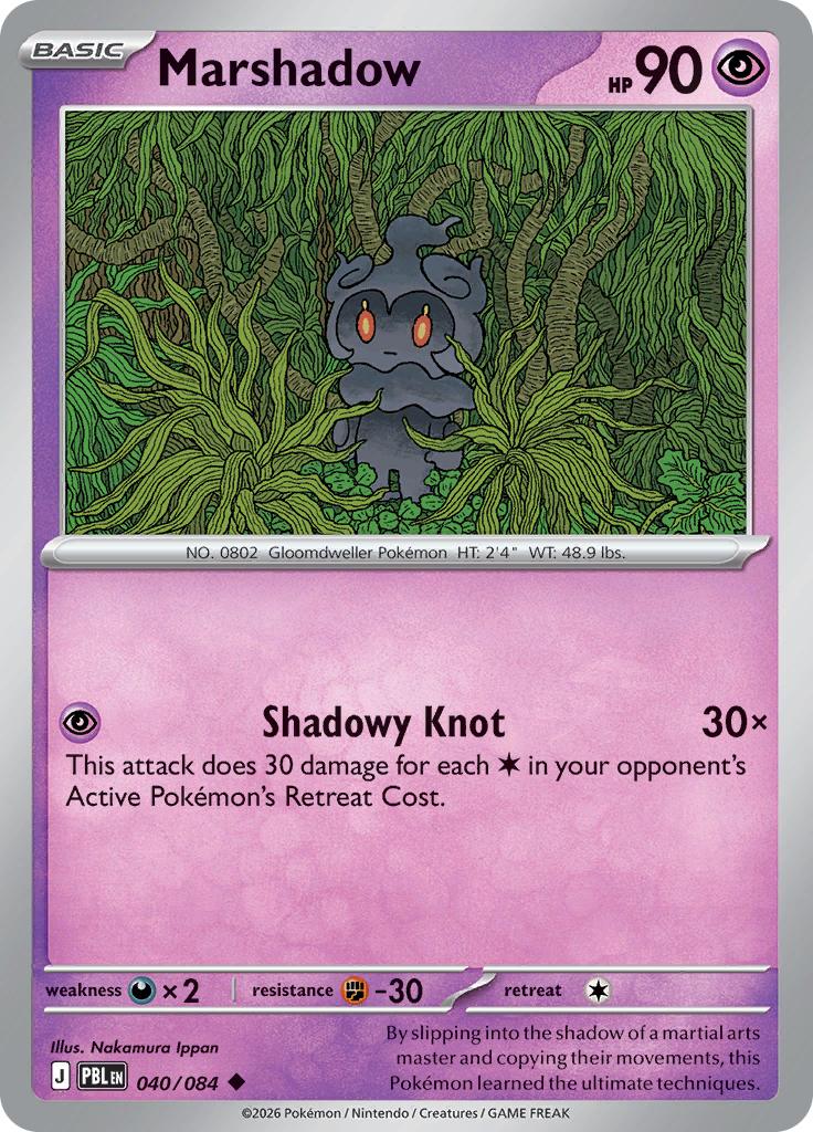 Pokémon-kaart Marshadow 040/084 Uncommon uit de set Pitch Black