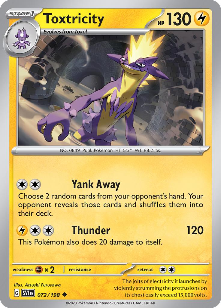 Pokémon-kaart Toxtricity 072/198 Uncommon uit de set Scarlet & Violet