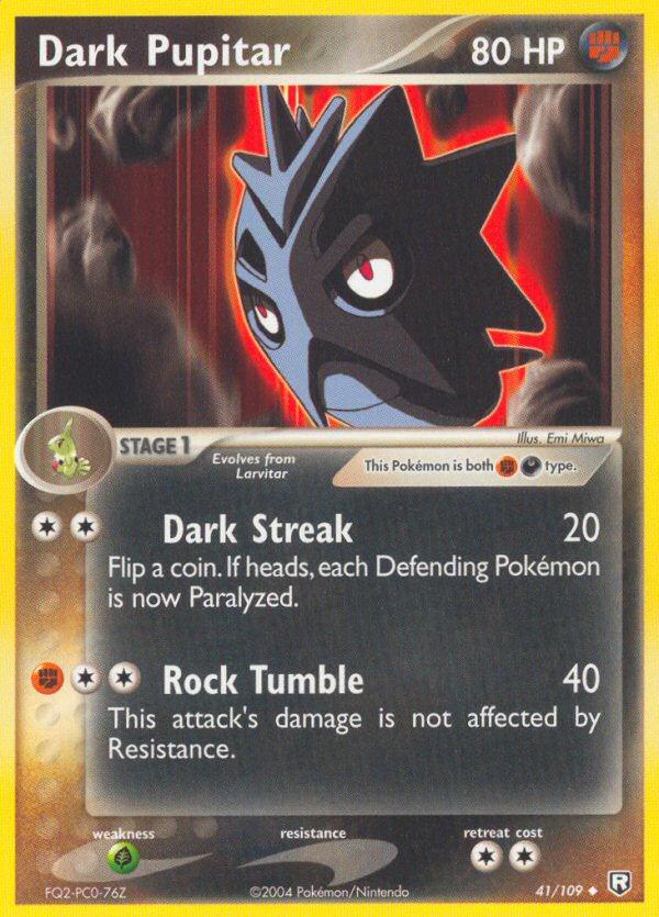 Pokémon-kaart Dark Pupitar 41/109 Uncommon uit de set EX Team Rocket Returns