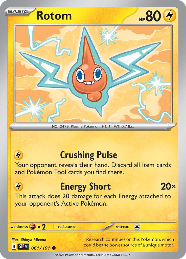Pokémon-kaart Rotom 061/191 Common uit de set Surging Sparks