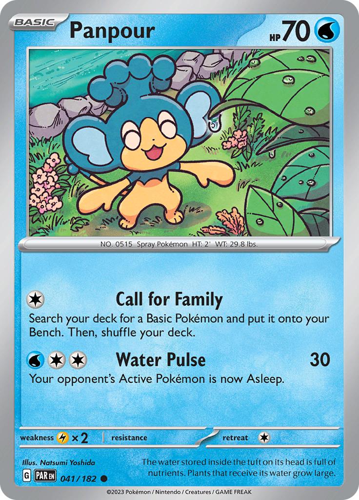 Pokémon-kaart Panpour 041/182 Common uit de set Paradox Rift