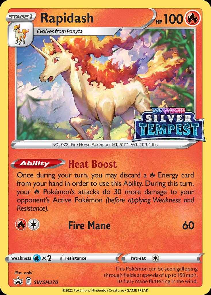 Pokémon-kaart Rapidash SWSH270 Promo uit de set SWSH Black Star Promos Image principale du produit