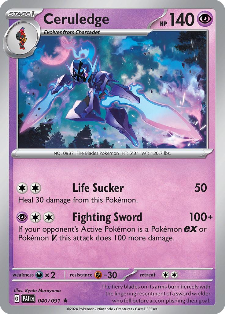 Pokémon-kaart Ceruledge 040/091 Rare uit de set Paldean Fates Imagen principal del producto