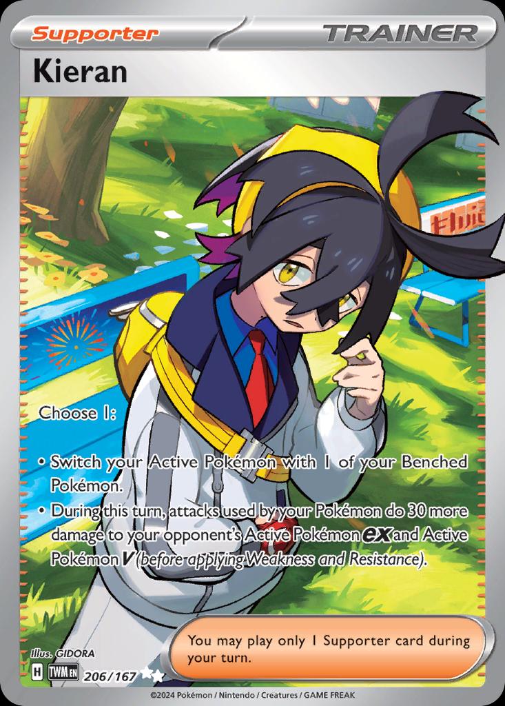 Pokémon-kaart Kieran 206/167 Ultra Rare uit de set Twilight Masquerade