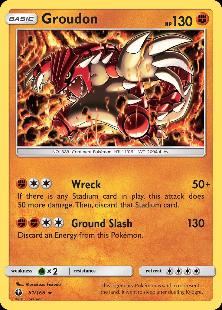 Pokémon-kaart Groudon 81/168 Holo Rare uit de set Celestial Storm Imagen principal del producto