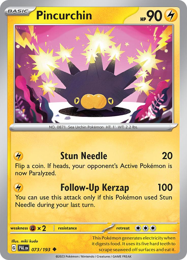 Pokémon-kaart Pincurchin 073/193 Uncommon uit de set Paldea Evolved
