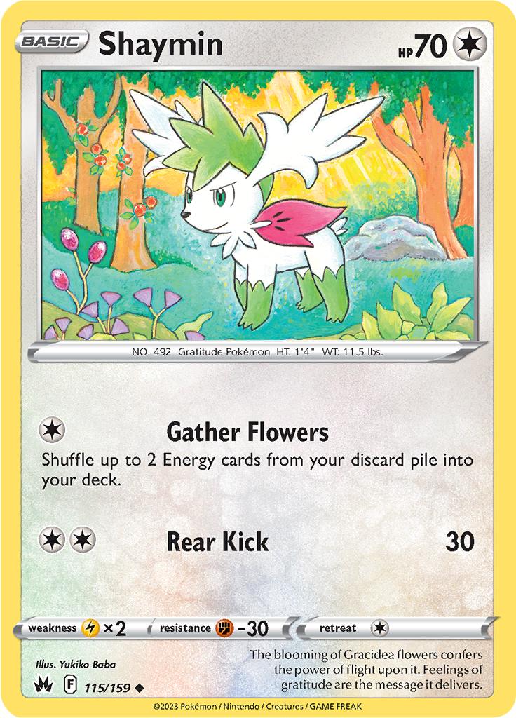Pokémon-kaart Shaymin 115/159 Uncommon uit de set Crown Zenith Hoofdafbeelding