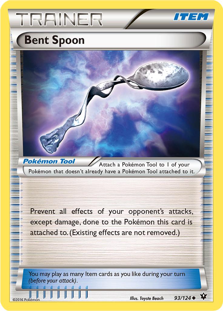Pokémon-kaart Bent Spoon 93/124 Uncommon uit de set Fates Collide Image principale du produit