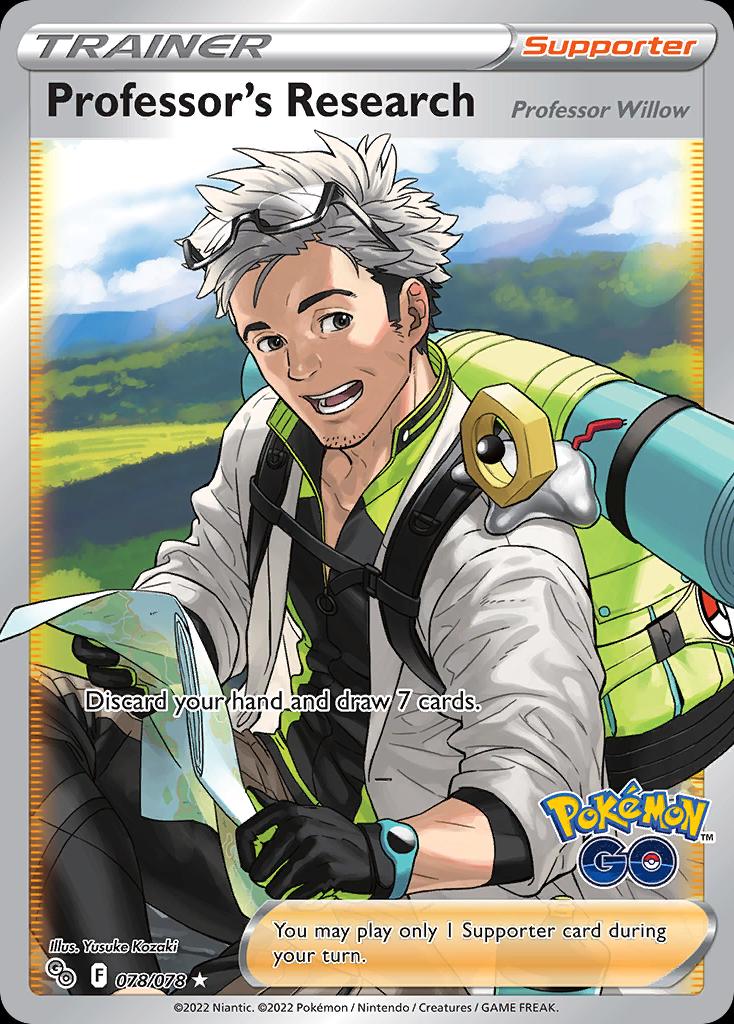 Pokémon-kaart Professor's Research 078/078 Ultra Rare uit de set Pokémon GO Image principale du produit