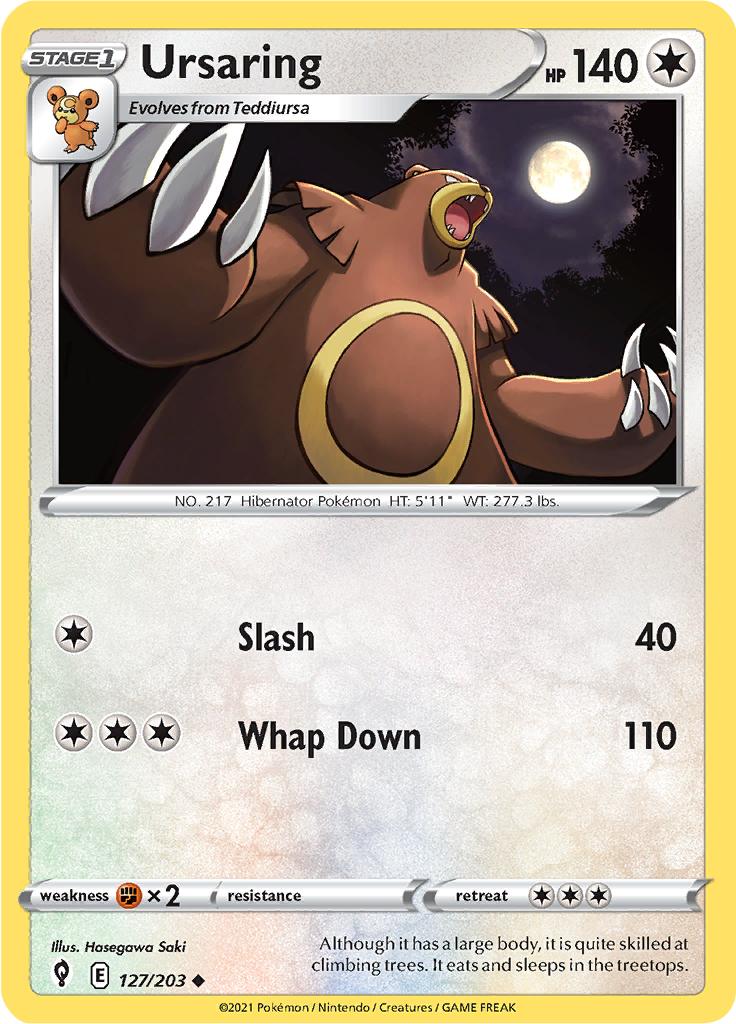 Pokémon-kaart Ursaring 127/203 Uncommon uit de set Evolving Skies