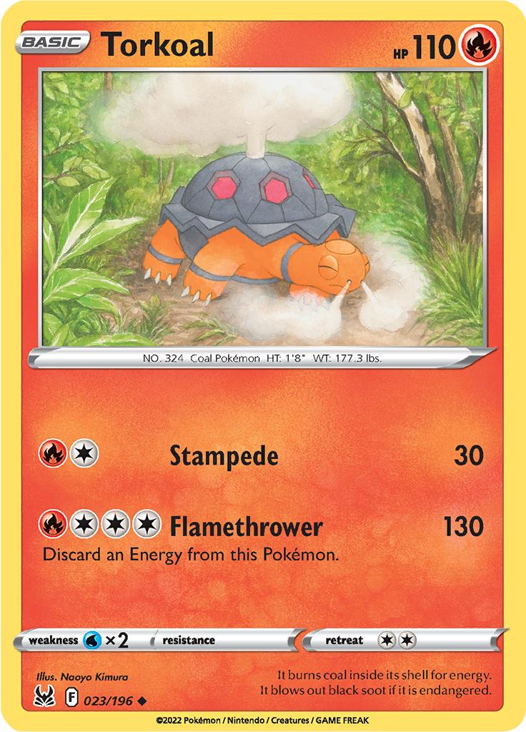 Pokémon-kaart Torkoal 23/196 Uncommon uit de set Lost Origin