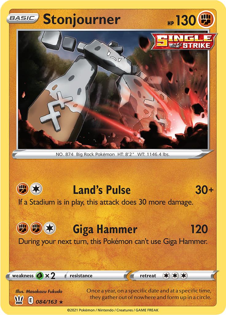 Pokémon-kaart Stonjourner 084/163 Rare uit de set Battle Styles Main image