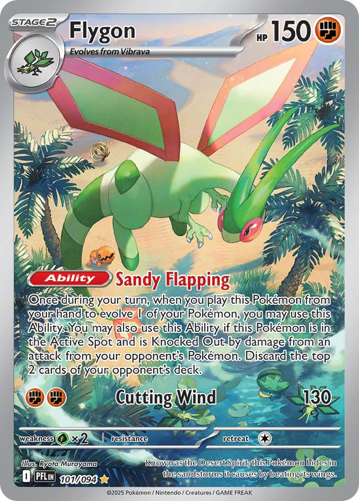 Pokémon-kaart Flygon 101/094 Illustration Rare uit de set Phantasmal Flames Hoofdafbeelding