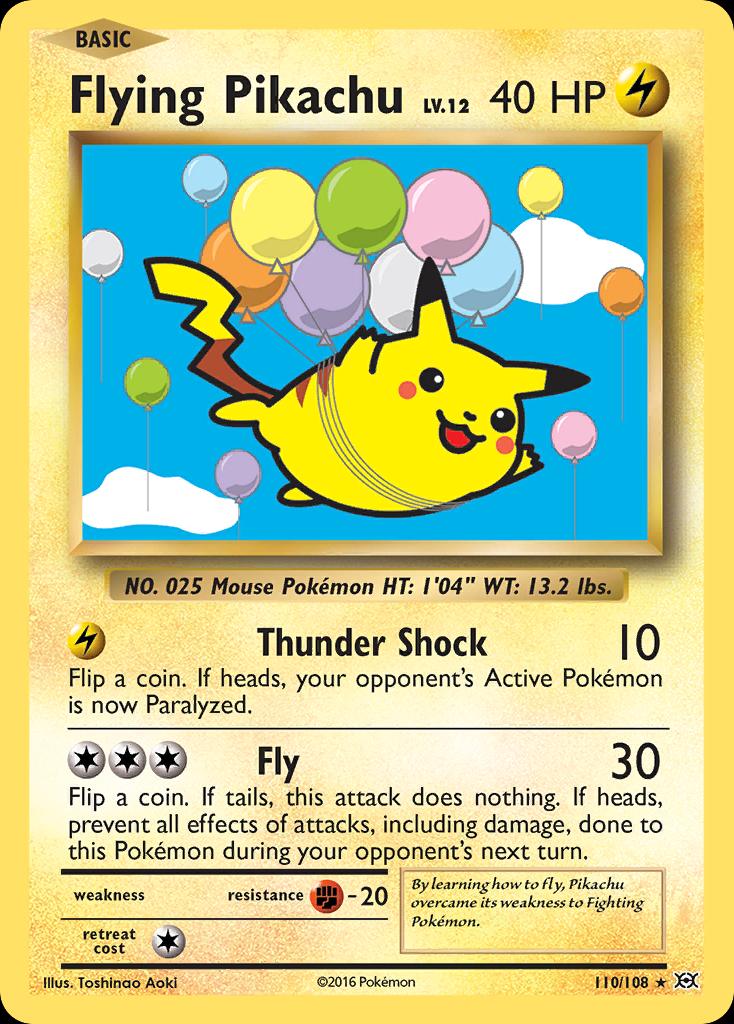 Pokémon-kaart Flying Pikachu 110/108 Secret Rare uit de set Evolutions Main image