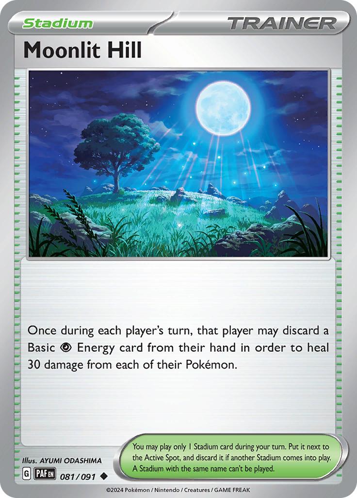 Pokémon-kaart Moonlit Hill 081/091 Uncommon uit de set Paldean Fates