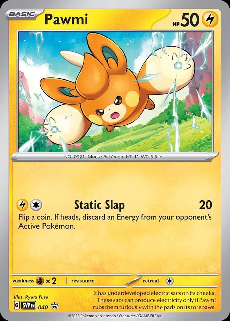 Pokémon-kaart Pawmi SVP 040 Promo uit de reeks SV Black Star Promos Hoofdafbeelding
