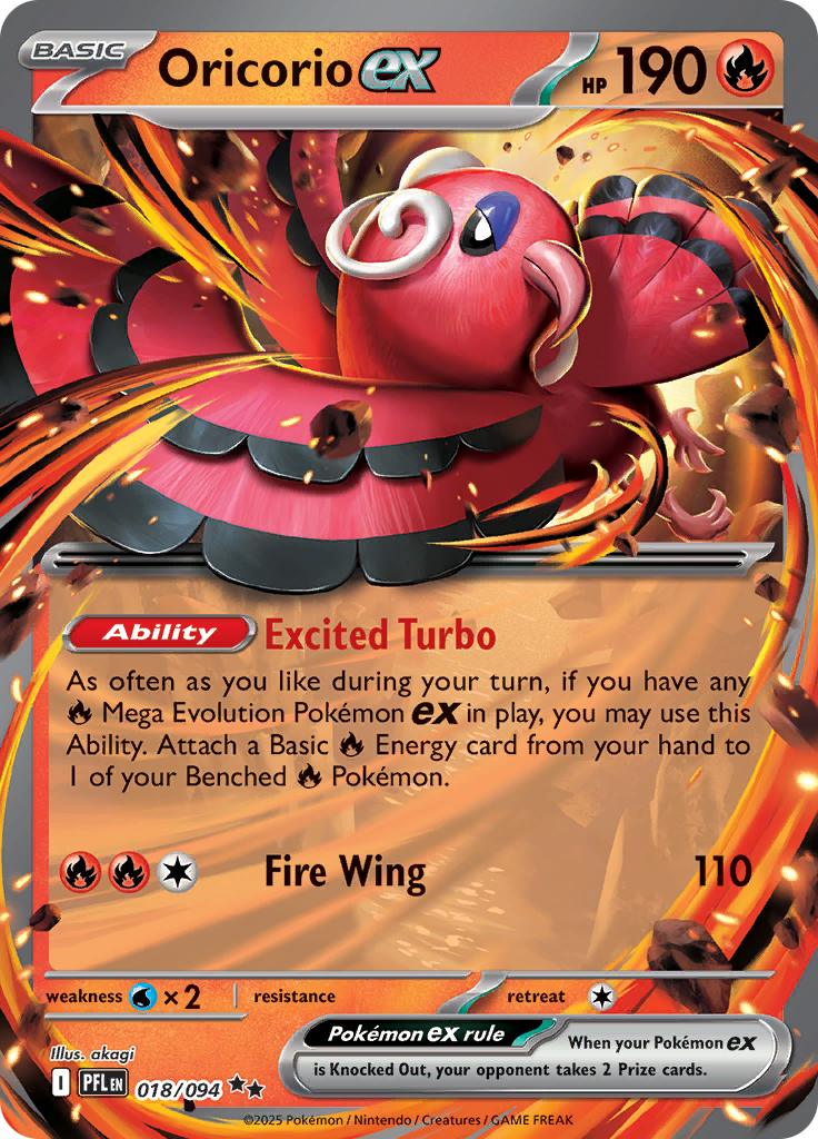 Pokémon-kaart Oricorio ex 018/094 Double Rare uit de set Phantasmal Flames Image principale du produit