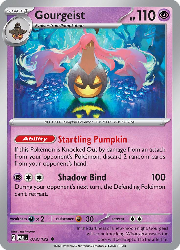 Pokémon-kaart Gourgeist 078/182 Uncommon uit de set Paradox Rift