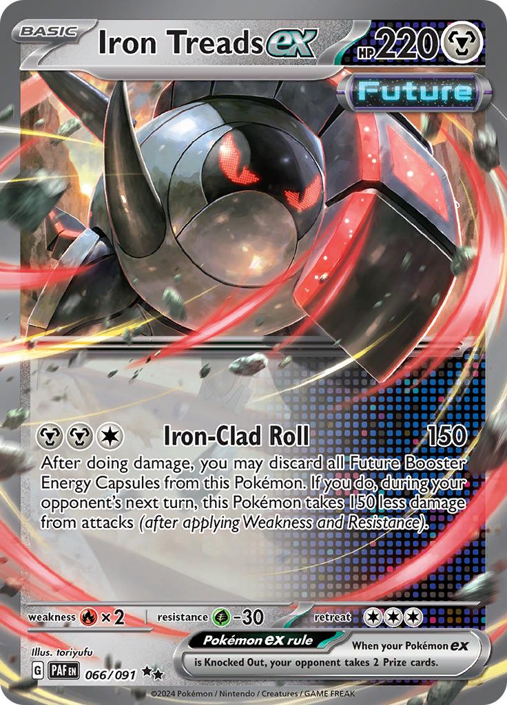 Pokémon-kaart Iron Treads ex 066/091 Double Rare uit de set Paldean Fates Hoofdafbeelding