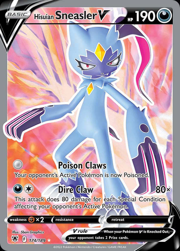 Pokémon-kaart Hisuian Sneasler V 174/189 Ultra Rare uit de set Astral Radiance
