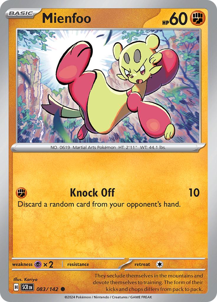 Pokémon-kaart Mienfoo 083/142 Common uit de set Stellar Crown