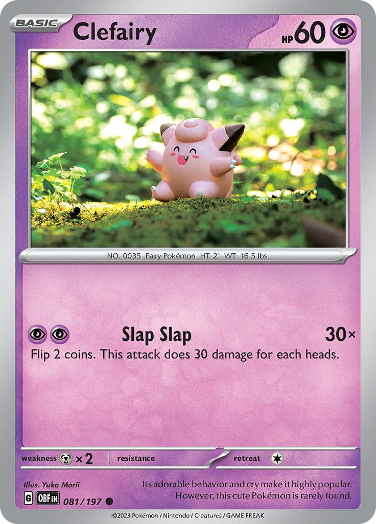 Pokémon-kaart Clefairy 081/197 Common uit de set Obsidian Flames