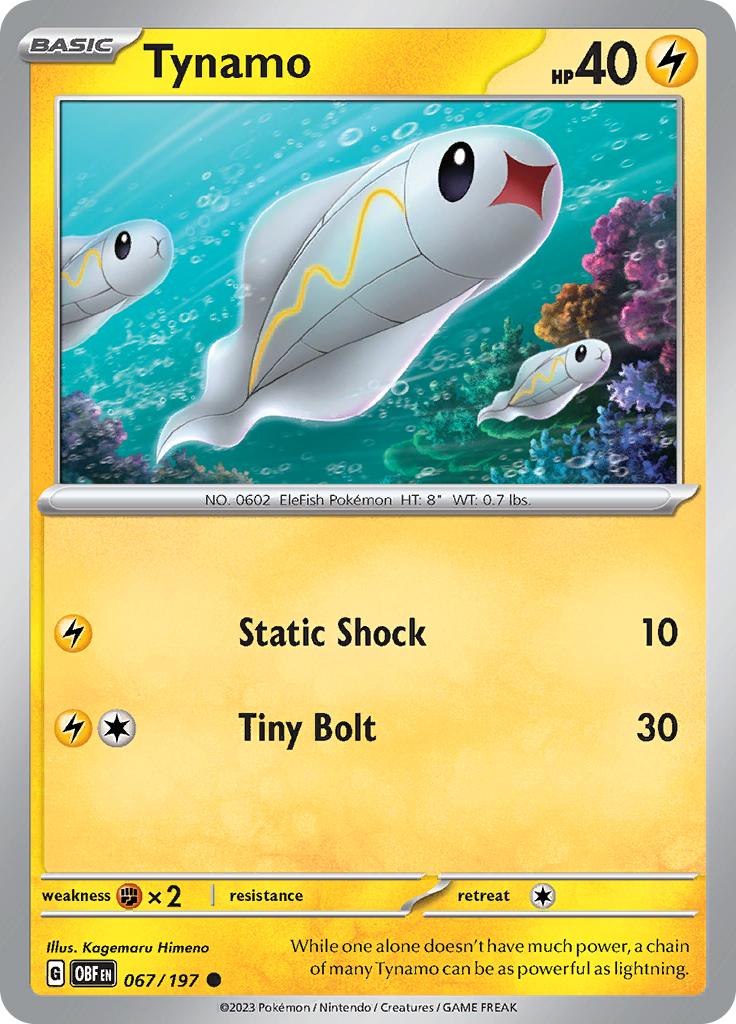 Pokémon-kaart Tynamo 067/197 Common uit de set Obsidian Flames