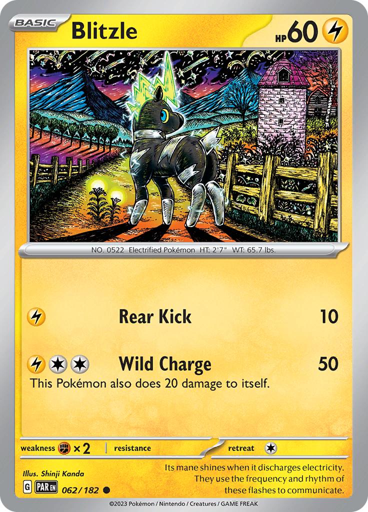 Pokémon-kaart Blitzle 062/182 Common uit de set Paradox Rift