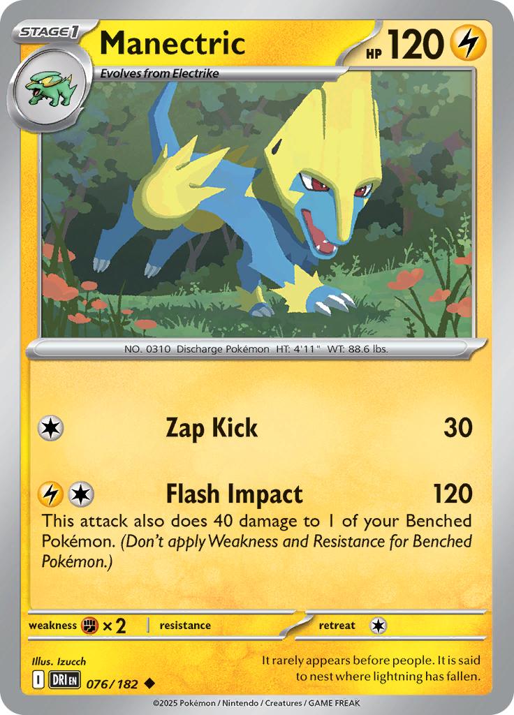 Pokémon-kaart Manectric 076/182 Uncommon uit de set Destined Rivals