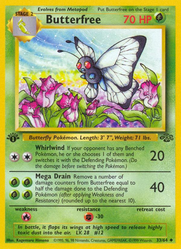 Pokémon-kaart Butterfree 33/64 Uncommon uit de set Jungle Imagen principal del producto