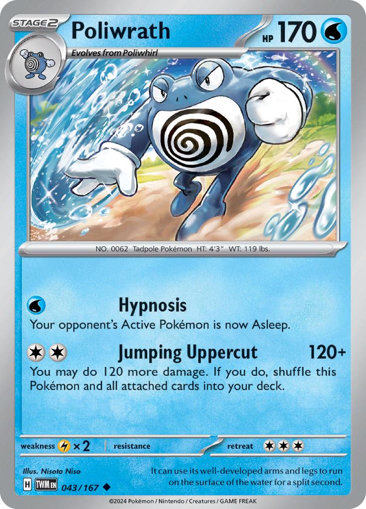 Pokémon-kaart Poliwrath 043/167 Uncommon uit de set Twilight Masquerade