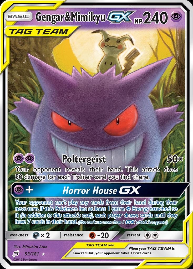 Pokémon-kaart Gengar & Mimikyu GX 53/181 Ultra Rare uit de set Team Up Image principale du produit