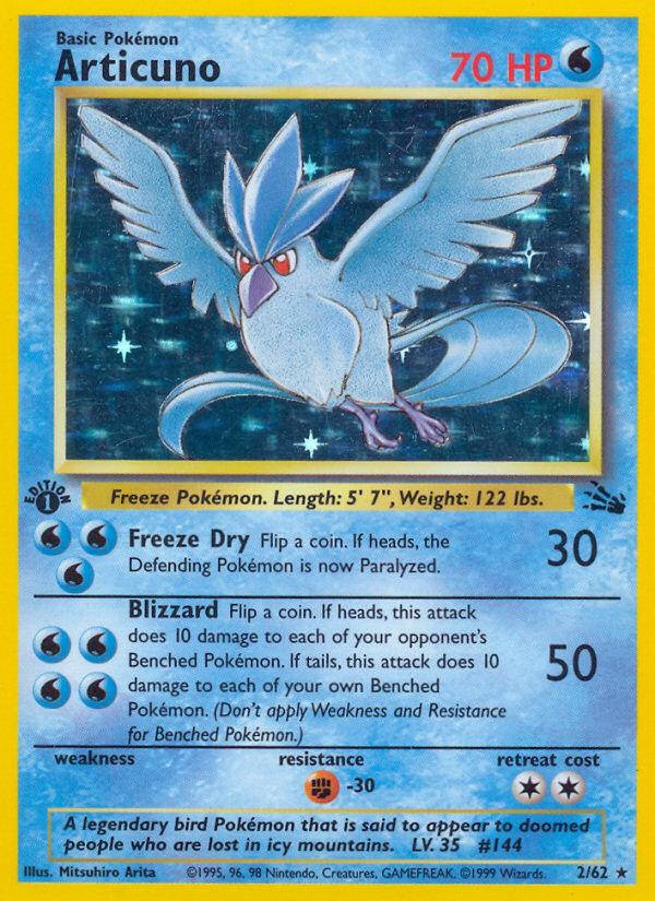 Pokémon-kaart Articuno 2/62 Holo Rare uit de set Fossil Hoofdafbeelding