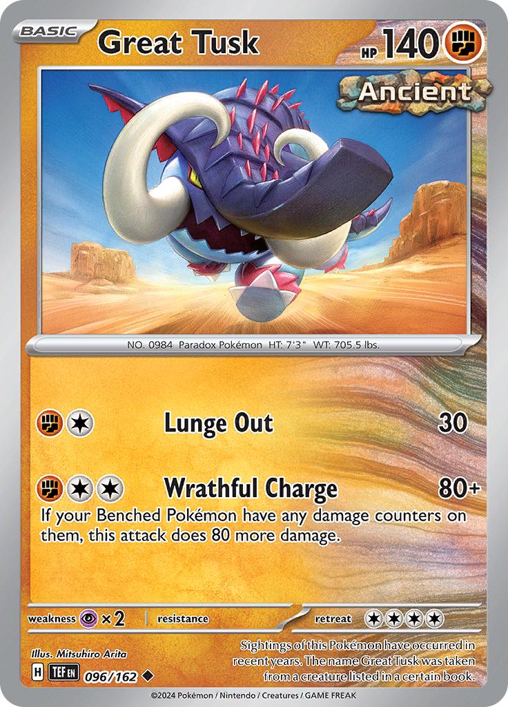 Pokémon-kaart Great Tusk 096/162 Uncommon uit de set Temporal Forces