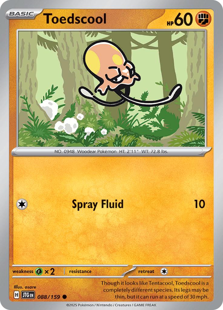 Pokémon-kaart Toedscool 088/159 Common uit de set Journey Together Hoofdafbeelding
