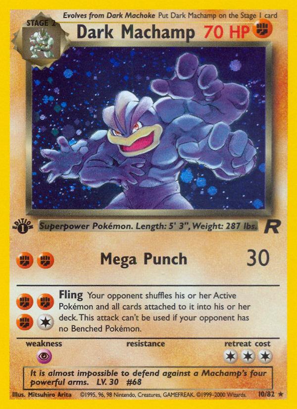 Pokémon-kaart Dark Machamp 10/82 Holo Rare uit de set Team Rocket Hoofdafbeelding