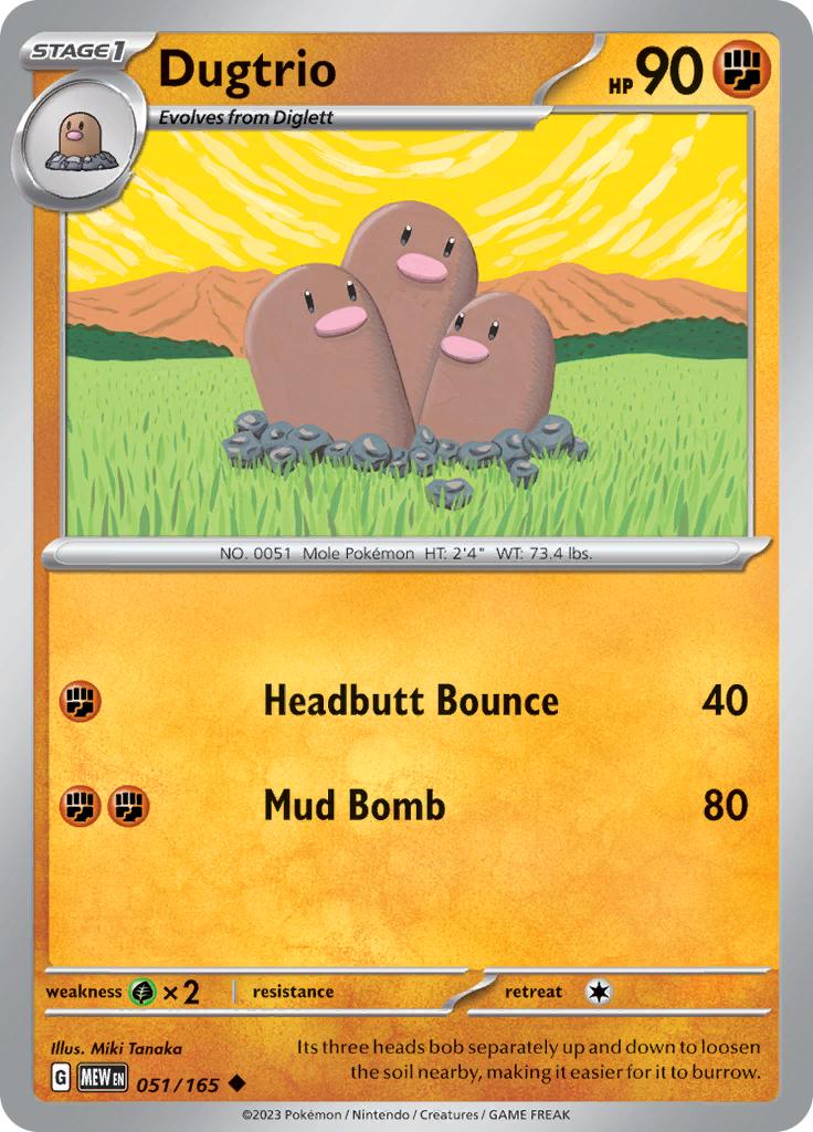 Pokémon-kaart Dugtrio 051/165 Uncommon uit de set 151 Immagine principale del prodotto