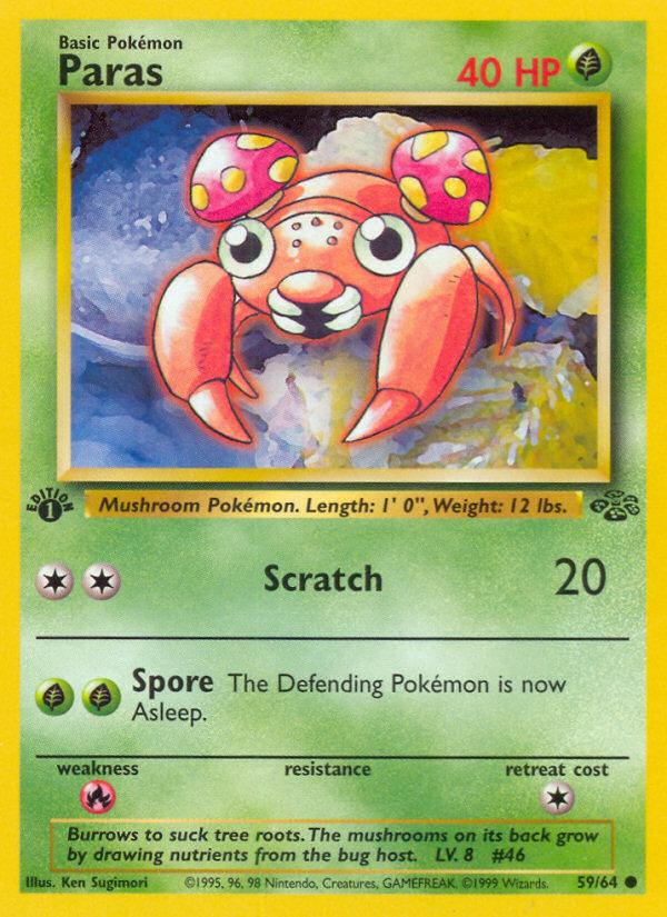 Pokémon-kaart Paras 59/64 Common uit de set Jungle Imagen principal del producto